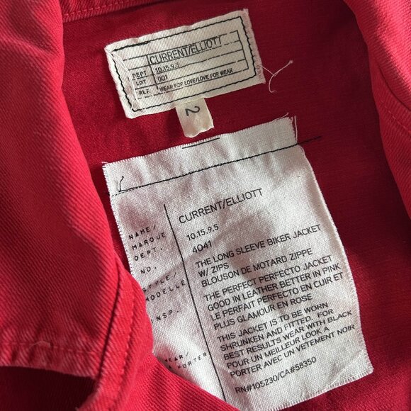 Current/Elliot Denim The Biker Jacket in Victory Red ASO Aria Montgomery - Picture 10 of 13